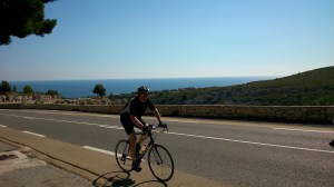 Rainer beim Befahren des Col de la Gineste - vor Marseille
